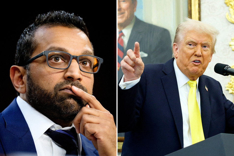 President Donald Trump (r.) reportedly scolded FBI Director Kash Patel after a video leaked of him drinking and partying with the US Olympic team in Italy.