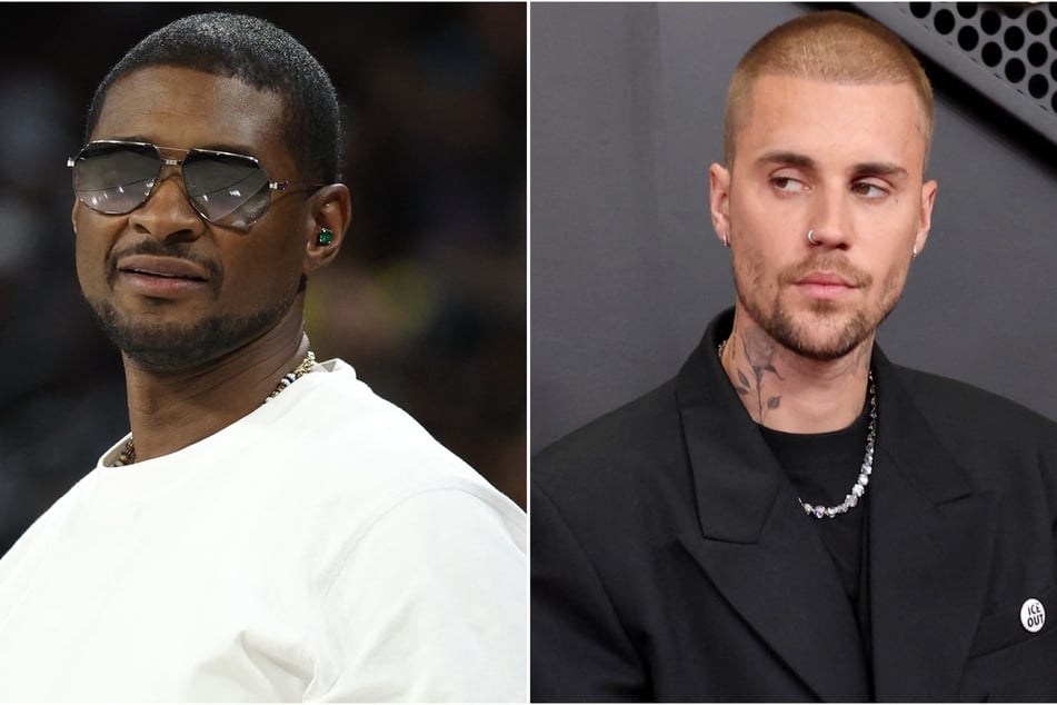 Usher's friend has spoken out about his alleged fight with Justin Bieber (r.) after the Oscars.