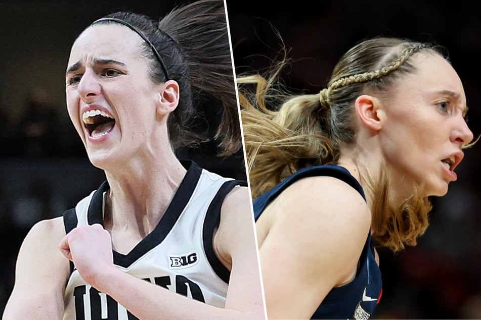 Paige Bueckers (r.) will face off against Caitlin Clark in the Final Four.