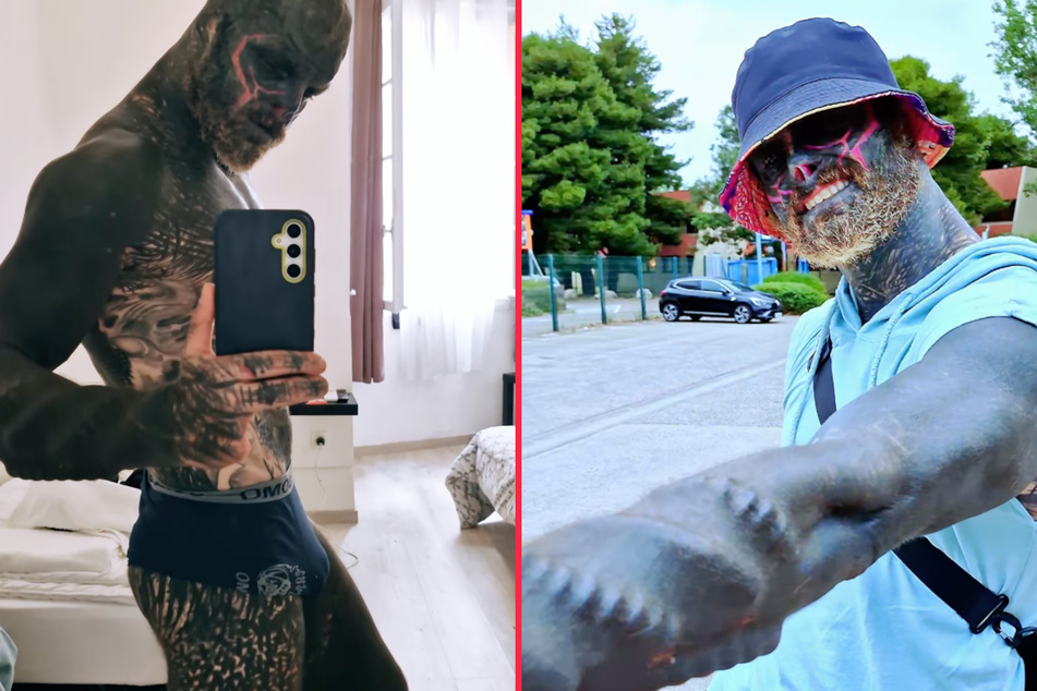 "Black Alien" body mod addict makes shocking sex statement