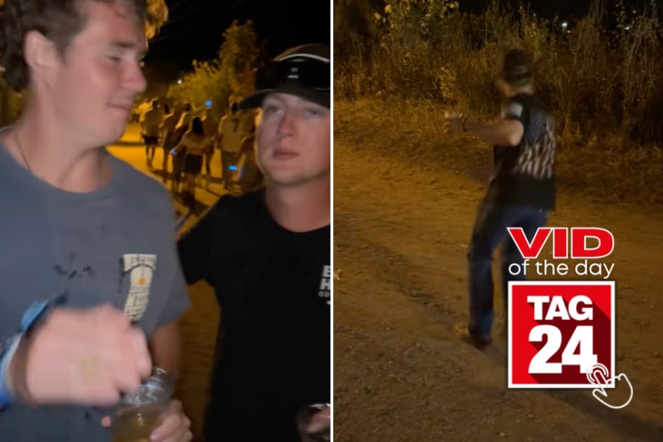 Viral Video of the Day for September 8, 2025: Festivalgoer suffers epic crash into bush – and saves his beer!
