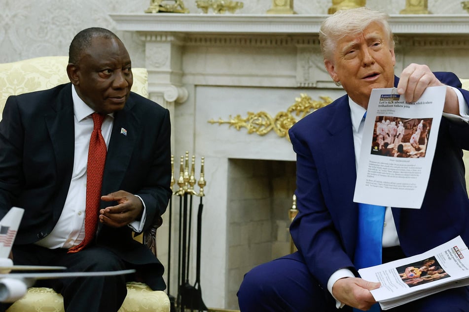 South Africa's police minister slammed President Donald Trump's (r.) claims of a "white genocide" in the country, citing statistics on crime.