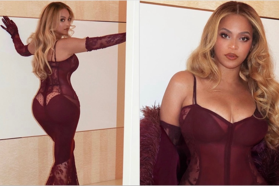 Beyoncé flashed her cheeks in a sultry look for her 44th birthday.