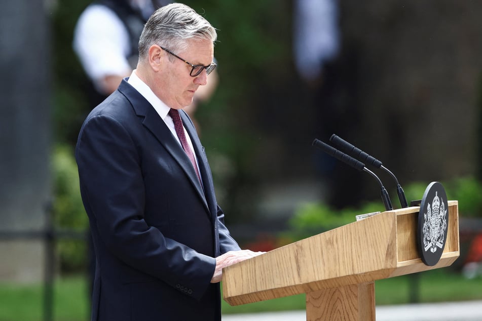 British Prime Minister Keir Starmer delivers a resignation speech outside 10 Downing Street in London on June 22, 2026.