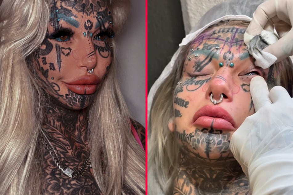 Inked adult film star gives shocking insight into the eyeball tattoos that nearly blinded her
