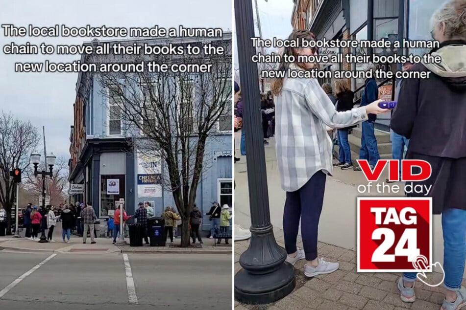 Viral Video of the Day for April 25, 2025: Community forms human chain to move bookstore!