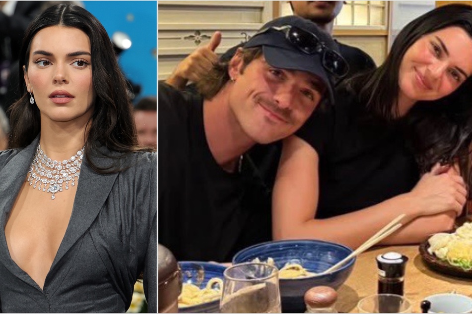 Kendall Jenner is said to be protecting her romance with Jacob Elordi (c.) from the chaos of dating a member of her family.