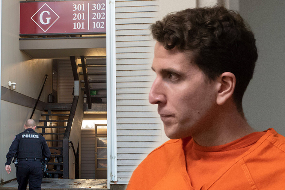 Suspect Bryan Kohberger's (r) Washington State University apartment was searched by law enforcement the day he was arrested in Pennsylvania.