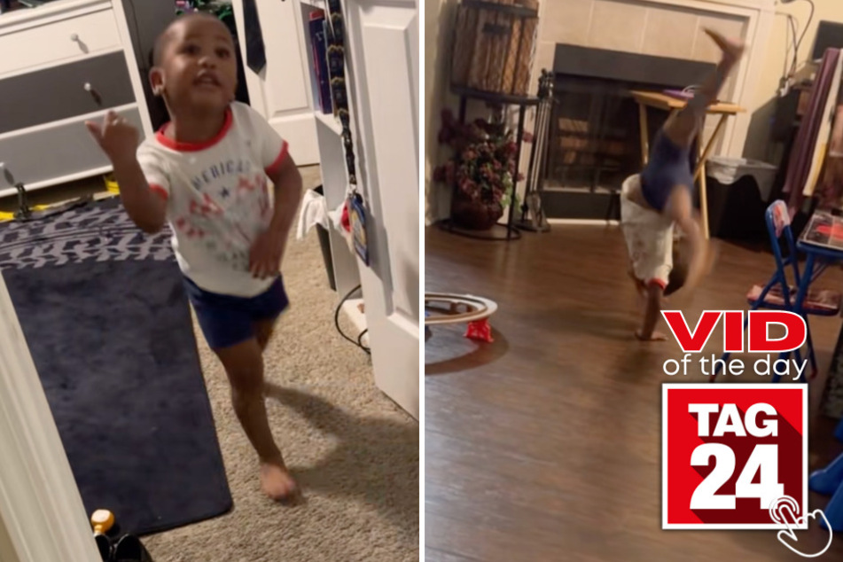 A toddler's hilarious, flip-filled argument with his mom over bedtime rules is going viral.