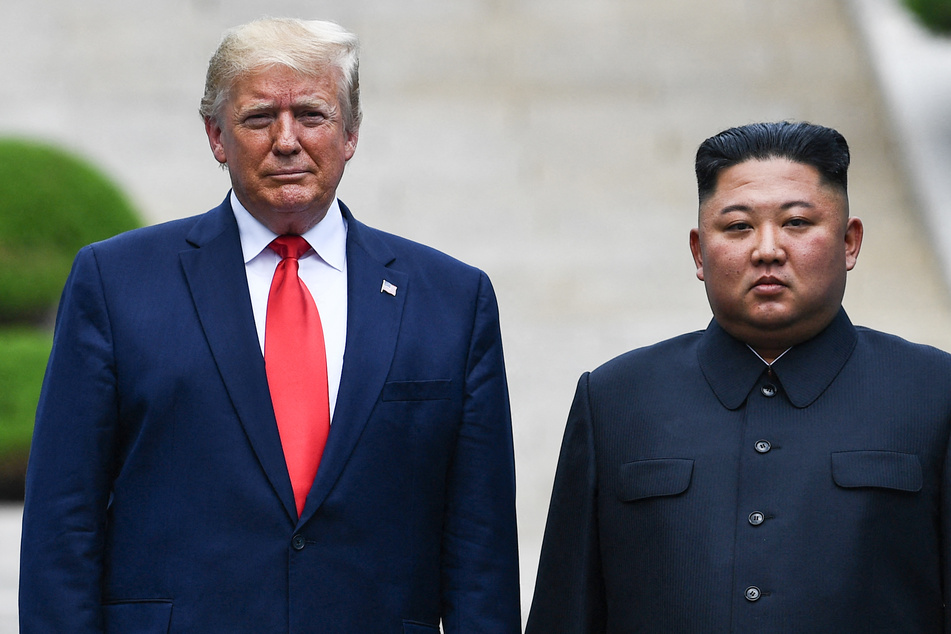 Trump met with North Korean leader Kim Jong Un (r.) during his first term in the White House.