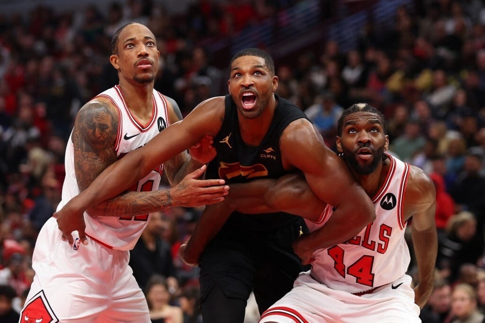 The NBA dropped the hammer on Cleveland Cavaliers' Tristan Thompson (c), announcing a 25-game suspension without pay over drug-related violations.