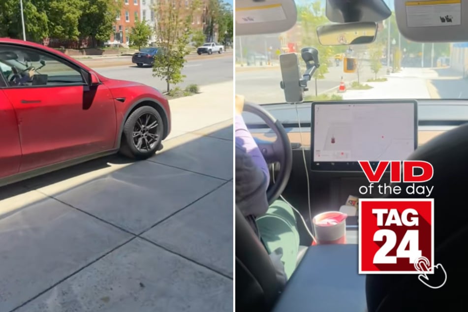 Viral Video of the Day for May 6, 2026: Woman finds her Uber parked on sidewalk – and gets in anyway!