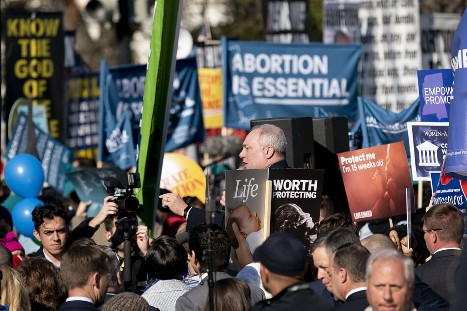 House Minority Whip Steve Scalise, a Republican from Louisiana, speaks to pro-life activists.