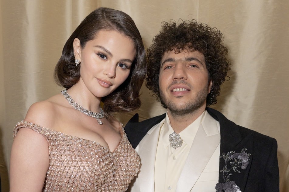 Benny Blanco (r) spilled more secrets from his star-studded nuptials to Selena Gomez on his Friends Keep Secrets podcast. The two tied the knot last September.