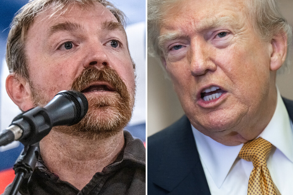 President Donald Trump (r.) weighed in on the sexual assault allegations that forced Graham Platner (l.) to abandon his Senate run in Maine.