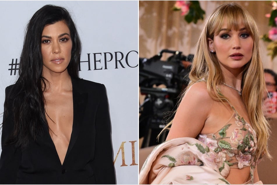 Jennifer Lawrence (r.) admitted in a new interview that she regrets her "annoying" comment about Kourtney Kardashian.