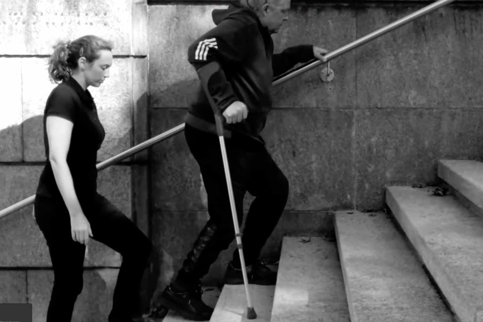Wolfgang Jaeger, one of two patients who took part in an early trial, had the goal of climbing stairs by himself.