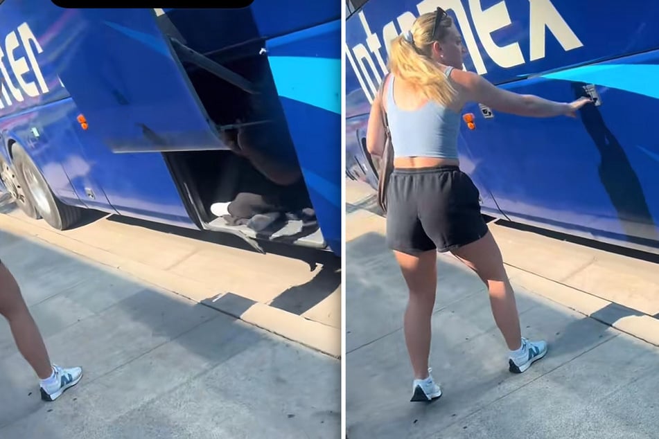 Woman stops in her tracks when she hears screams in parked bus – and makes a shocking discovery