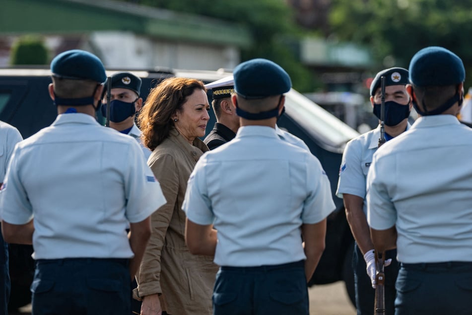 Vice President Kamala Harris departs Puerto Princesa Port en route to Yokota Air Base in Japan.