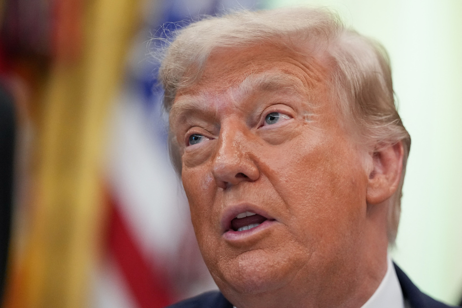 President Donald Trump speaks to the media in the Oval Office of the White House on June 10, 2026.