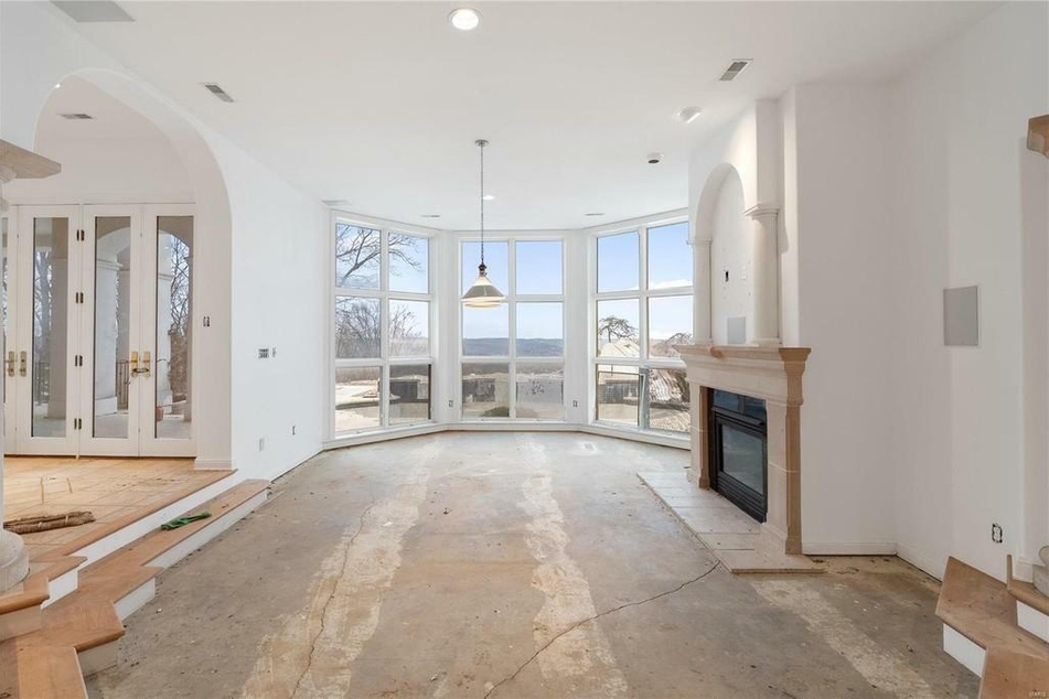 Some of the marble floors in the home come unfinished.