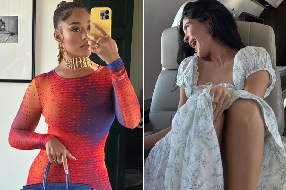 Kylie Jenner (r.) has seemingly reunited with her former bestie Jordyn Woods after the pair were spotted grabbing dinner in LA.