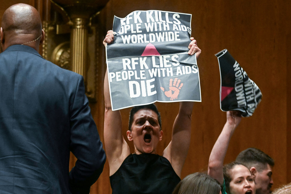 Robert F. Kennedy Jr.'s hearing was interrupted by protestors.