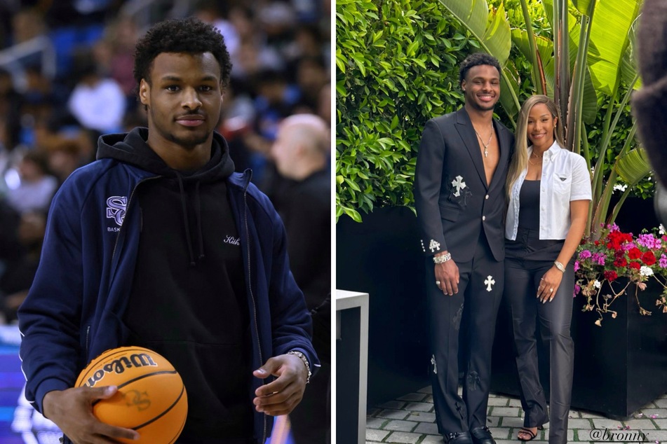 Bronny James stuns senior prom with swanky look