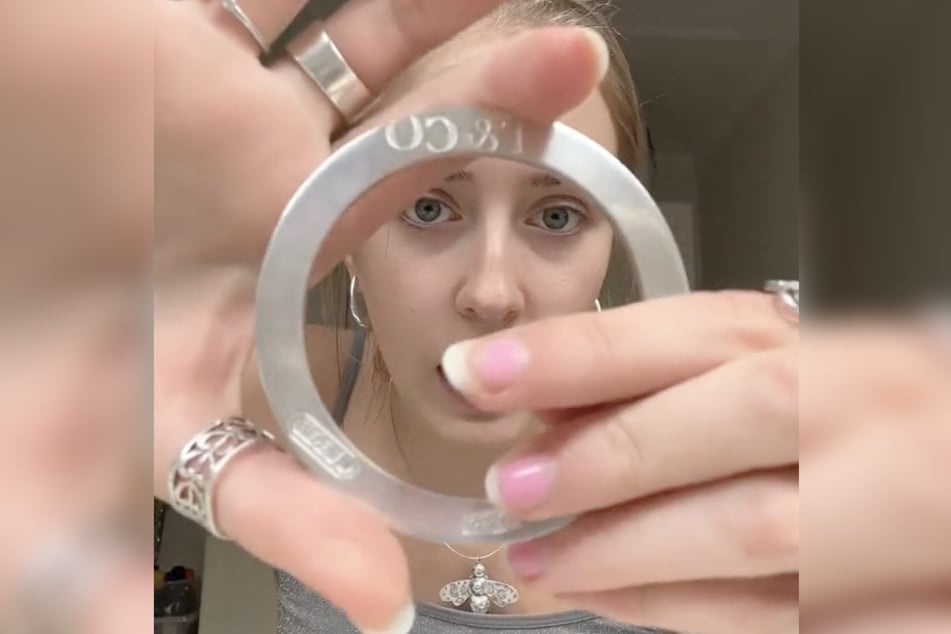 The 19-year-old found a silver bracelet among the odds and ends!
