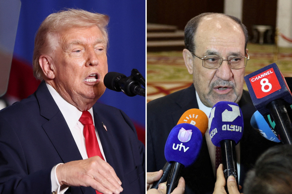 US President Donald Turmp (r.) was slammed for "blatant interference" in Iraq's upcoming elections by Nouri al-Maliki, a top candidate for prime minister.