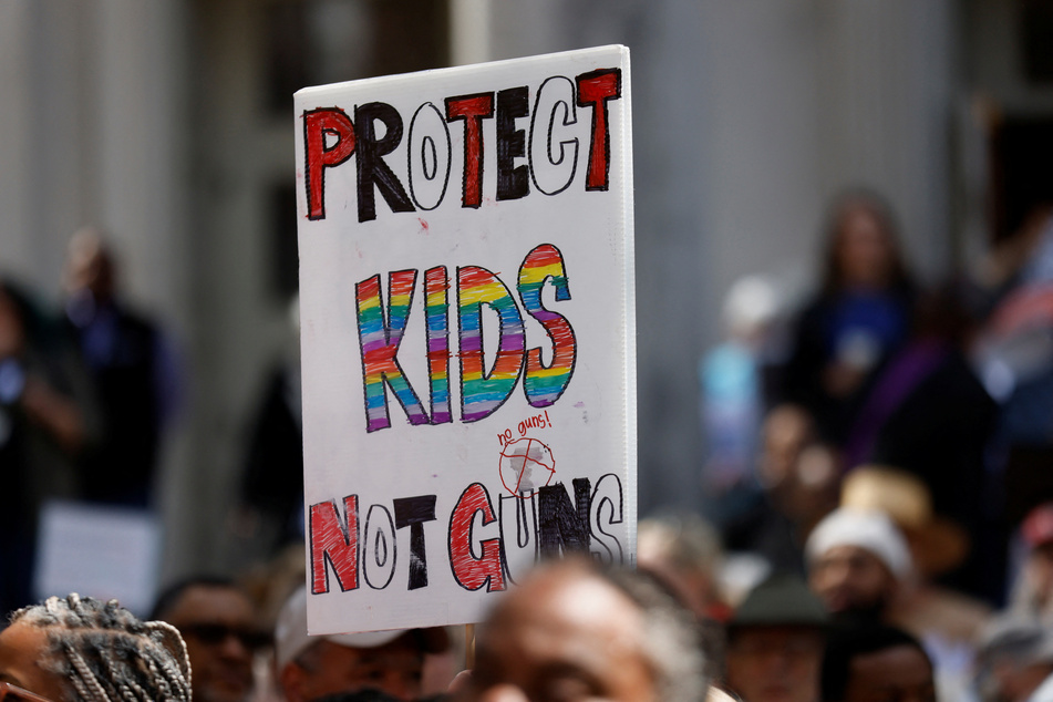 Tennesseeans march for gun reform outside the state Capitol in Nashville.