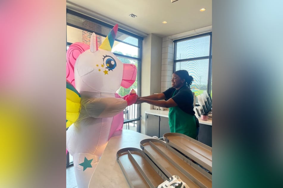 The "Unicorn Frappuccino" actually has fans! Some customers showed up at Starbucks dressed as unicorns.