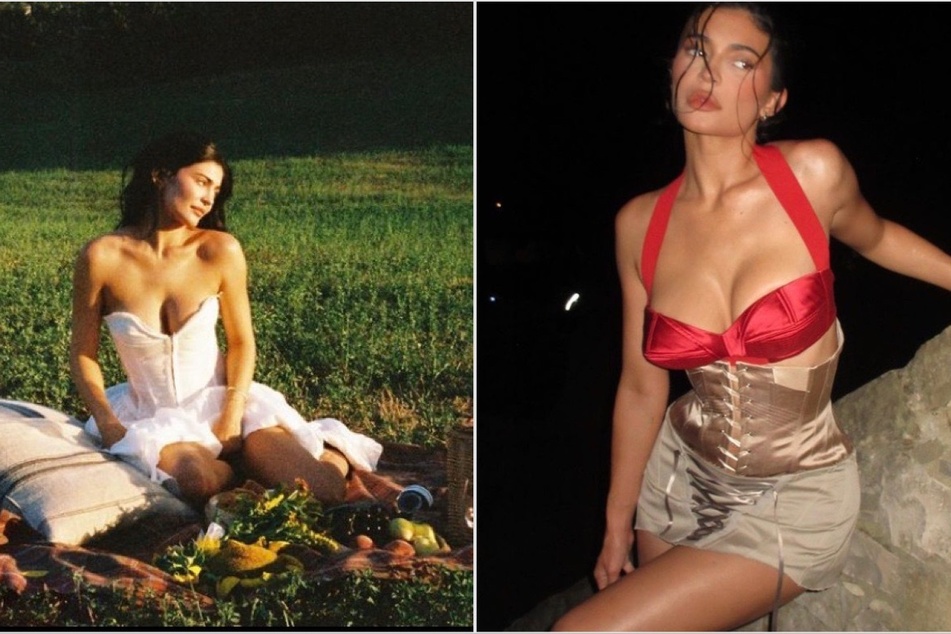 Kylie Jenner models sexy cottagecore corset looks in Tuscany