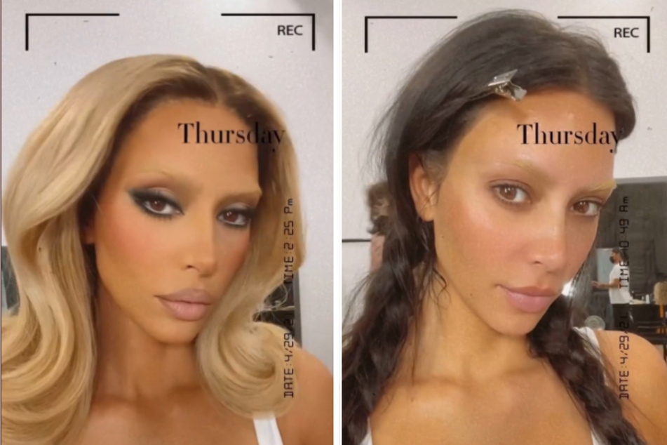 Kim shared photos of her blonde transformation in her Instagram story and on Twitter on Thursday.