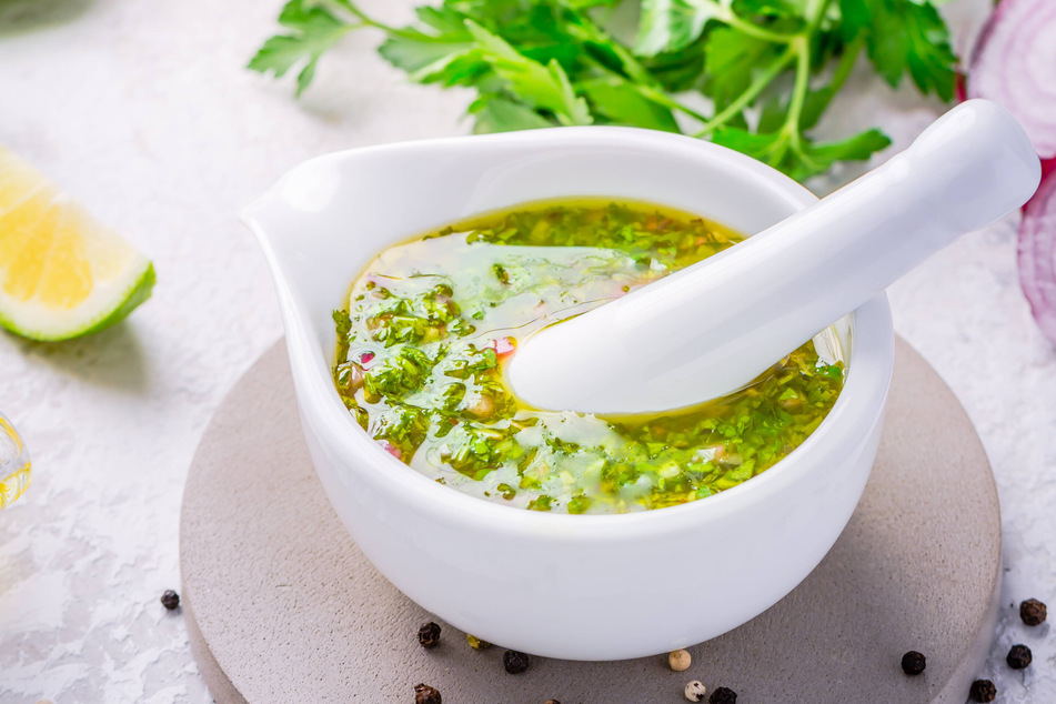 Lemon pesto is perfect when paired with seafood, especially shrimps!