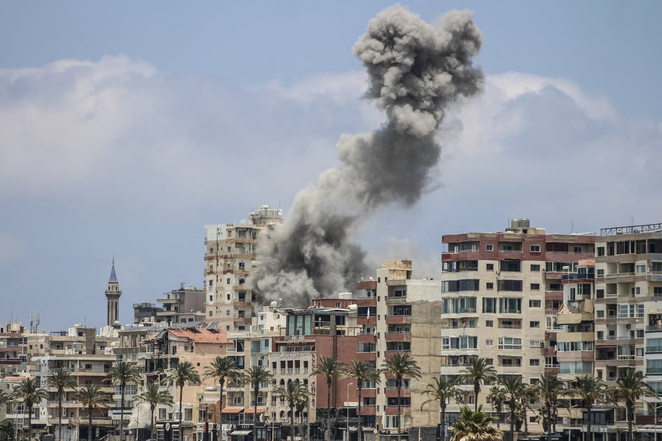 Smoke rises following an Israeli airstrike in Tyre, Lebanon, on June 9, 2026.