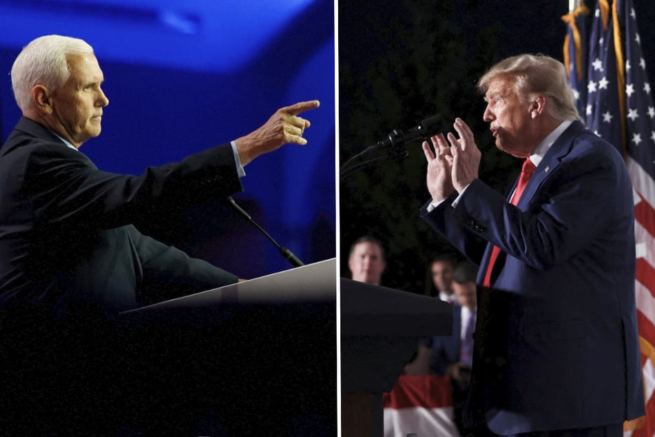 Mike Pence threw a not-so-subtle jab at Donald Trump as he challenged every Republican presidential candidate to back a nationwide abortion ban at 15 weeks.