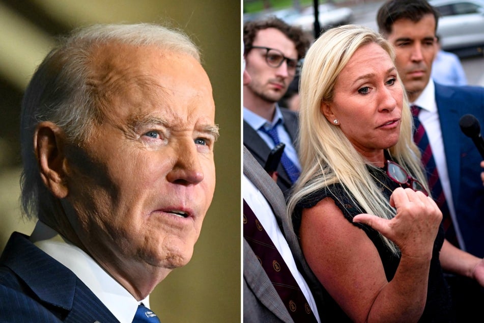 Marjorie Taylor Greene (r.) again called President Joe Biden and Democrats "pedophiles" after he commuted the sentence of a sex offender.