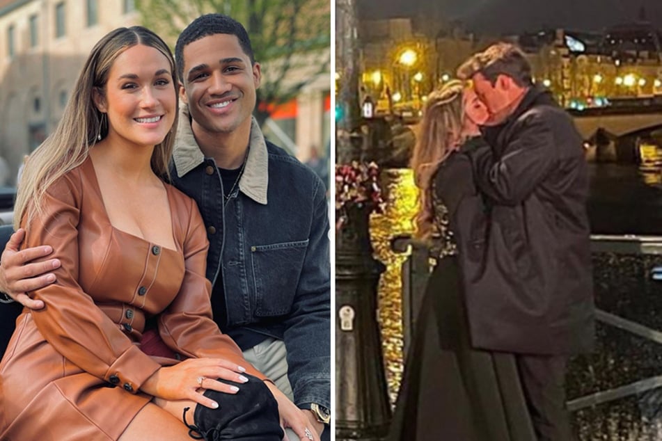 Rachel Recchia (l) left The Bachelorette engaged to Tino Franco (r), but was swept away by someone else on part two of the live season 19 finale.