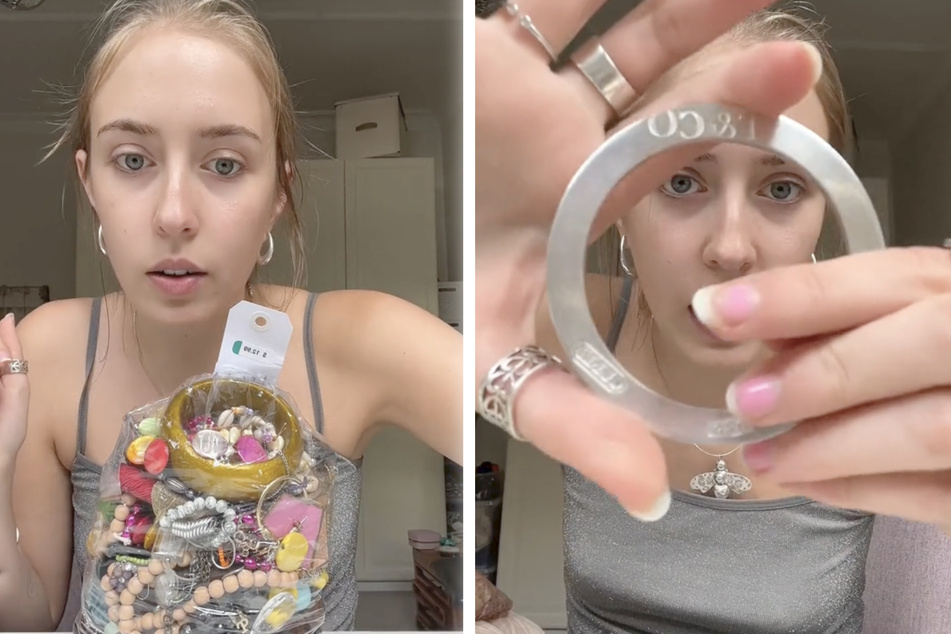 TikToker hits the designer jackpot in thrift store grab bag!