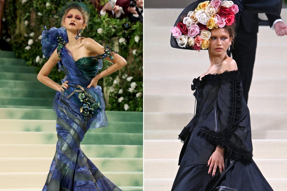 Zendaya pulled double duty in 2024, wearing two different John Galliano ensembles on the Met steps.
