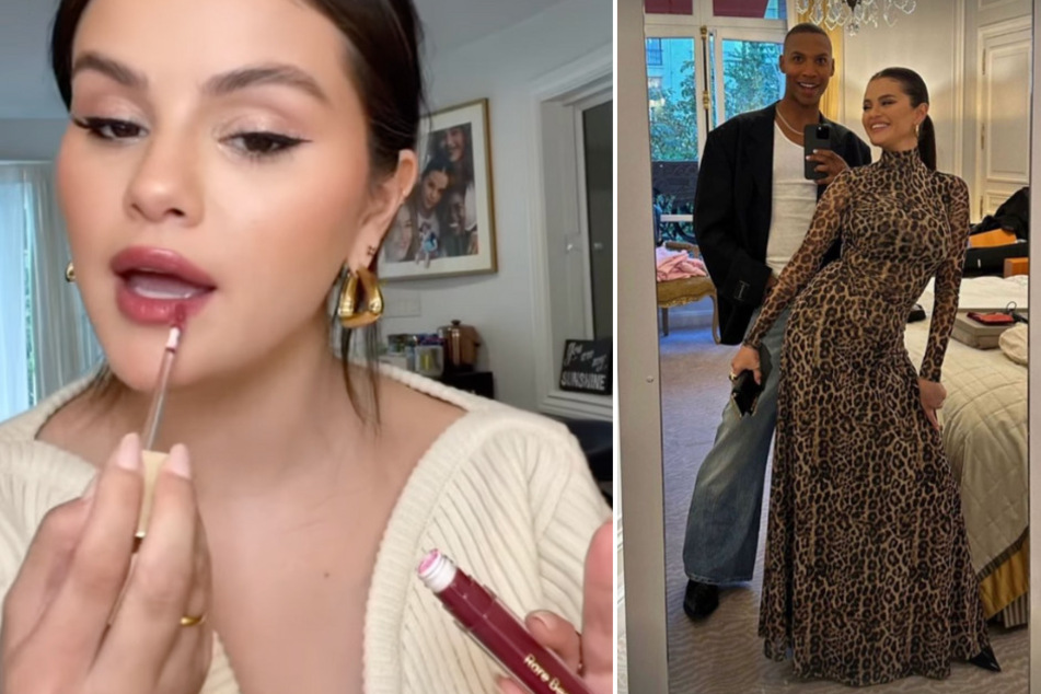 Selena Gomez wows with wild leopard dress at Paris soccer match