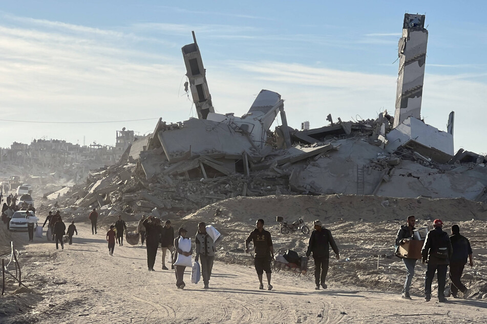 A view of destruction and damage in Rafah in the southern Gaza Strip on January 20, 2025.