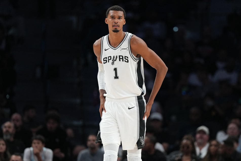 San Antonio Spurs forward Victor Wembanyama is pictured during the first half against the Atlanta Hawks at Frost Bank Center on October 8, 2026. The NBA star has been tapped as a likely MVP candidate this season.