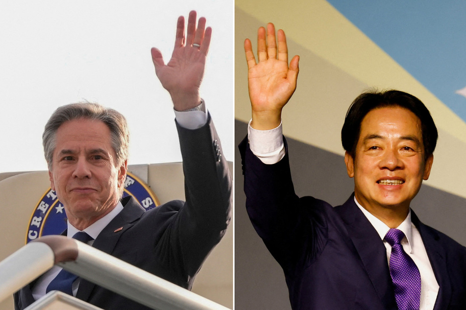 US Secretary of State Antony Blinken (l.) congratulated Taiwan's President Lai Ching-te upon his inauguration Sunday.