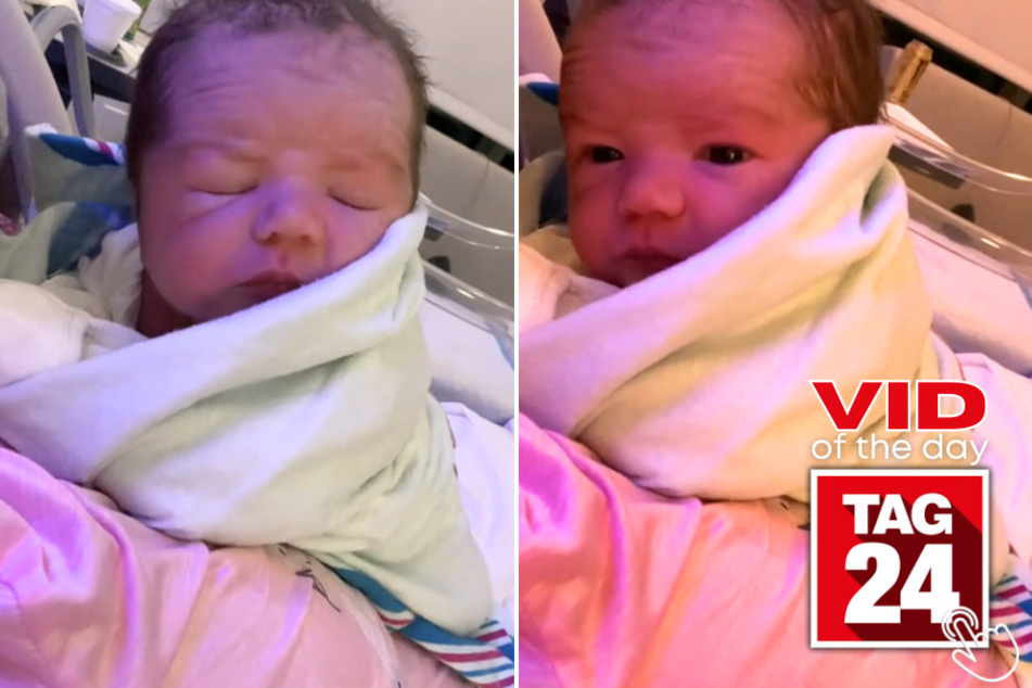 Today's Viral Video of the Day features a baby who was able to lift his head shortly after he was born!