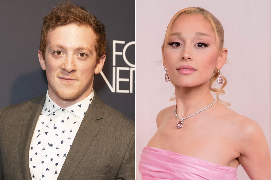 Ariana Grande (r.) opened up about her romance with Wicked co-star Ethan Slater as she fired back at the tabloid narratives surrounding the relationship.