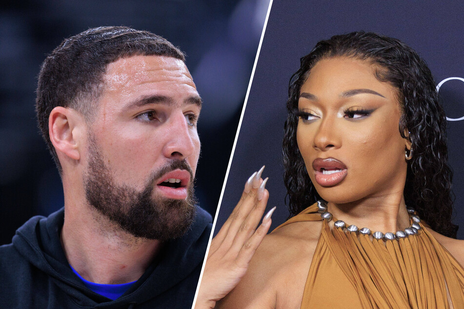 Is Megan Thee Stallion (r.) taking a shot at her ex Klay Thompson in her new song snippet?