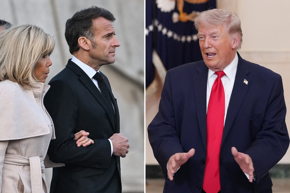 President Donald Trump mocked French leader Emmanuel Macron and his wife Brigitte during a White House private event.
