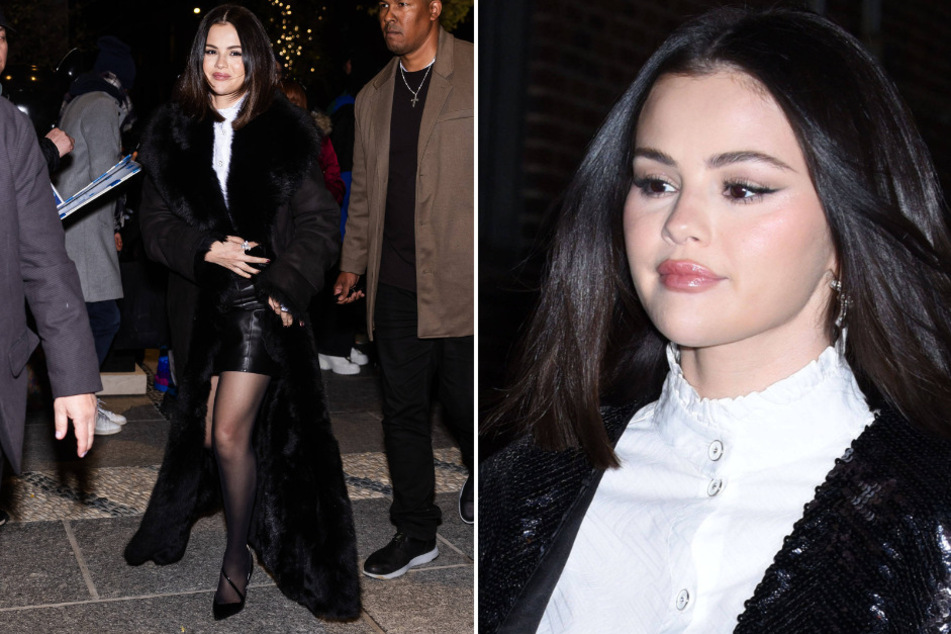 Selena Gomez stuns in holiday sparkly-chic glam for The Late Show in NYC